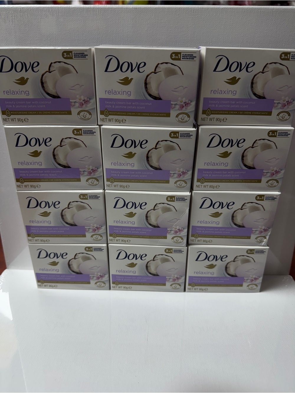 Dove Relaxing Coconut & Jasmine petals bar soap 90g x 12 bar